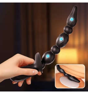 MizzZee - Pleasure Vibrating Anal Beads (Chargeable - Black)